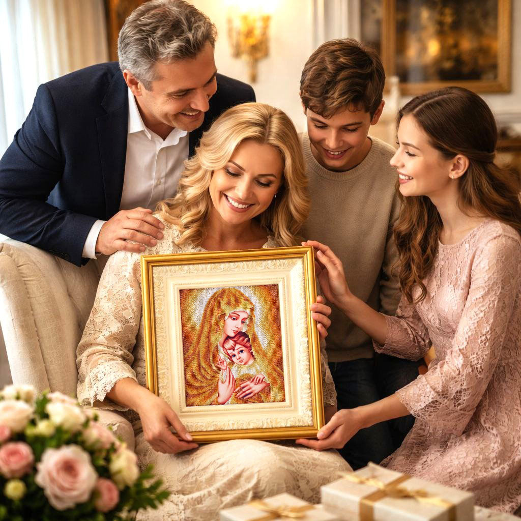 Mother's Day Gift Ideas - Gold Madonna and Child Icon